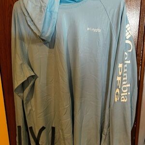 Columbia PFG Light Blue Performance Hoodie